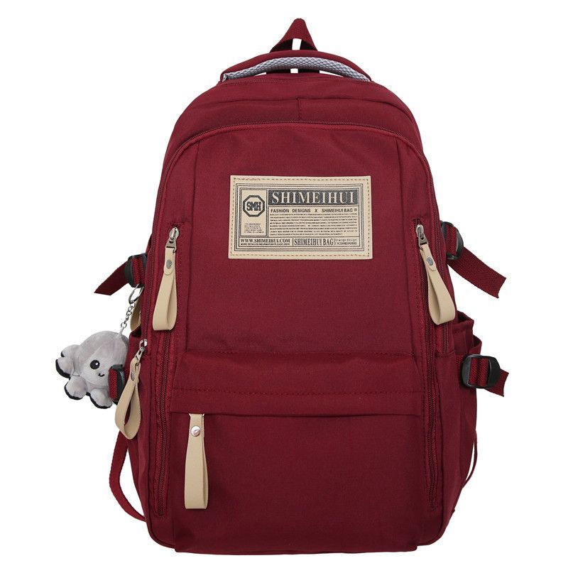 Mochila escolar de color liso, sencilla, para primavera y verano, para ordenador, viajes y ocio, de gran capacidad._voghion.com