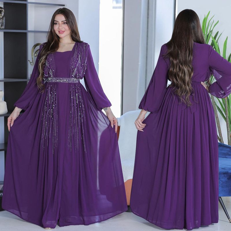 Damenbekleidung Hot Diamond Gürtel Langes Kleid Abendkleid Langer Rock_voghion.com