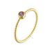 Anello da donna in argento sterling S925 con ametista e zircone, semplice, leggero, di lusso, alla moda, con indice impilabile, anello coordinato per il mignolo._voghion.com