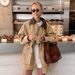Khaki Autumn And Winter New Stitching Leather Loose Windbreaker Jacket 2025 European And American Fashion Coat Women_voghion.com