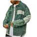 Veste en jean vintage vieilli pour homme - Manteau boutonné surdimensionné style streetwear avec imprimé délavé et coutures contrastées_voghion.com
