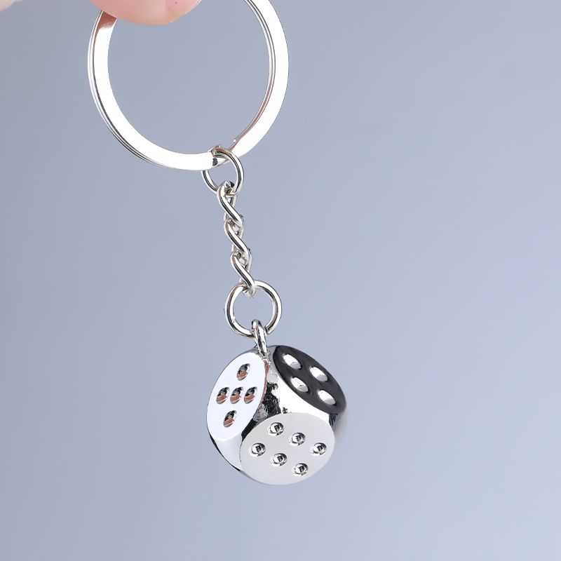 Metal Dice Key Chain Lucky Sieve Carry-on Small Pendant Popular Birthday Gift Pendant_voghion.com