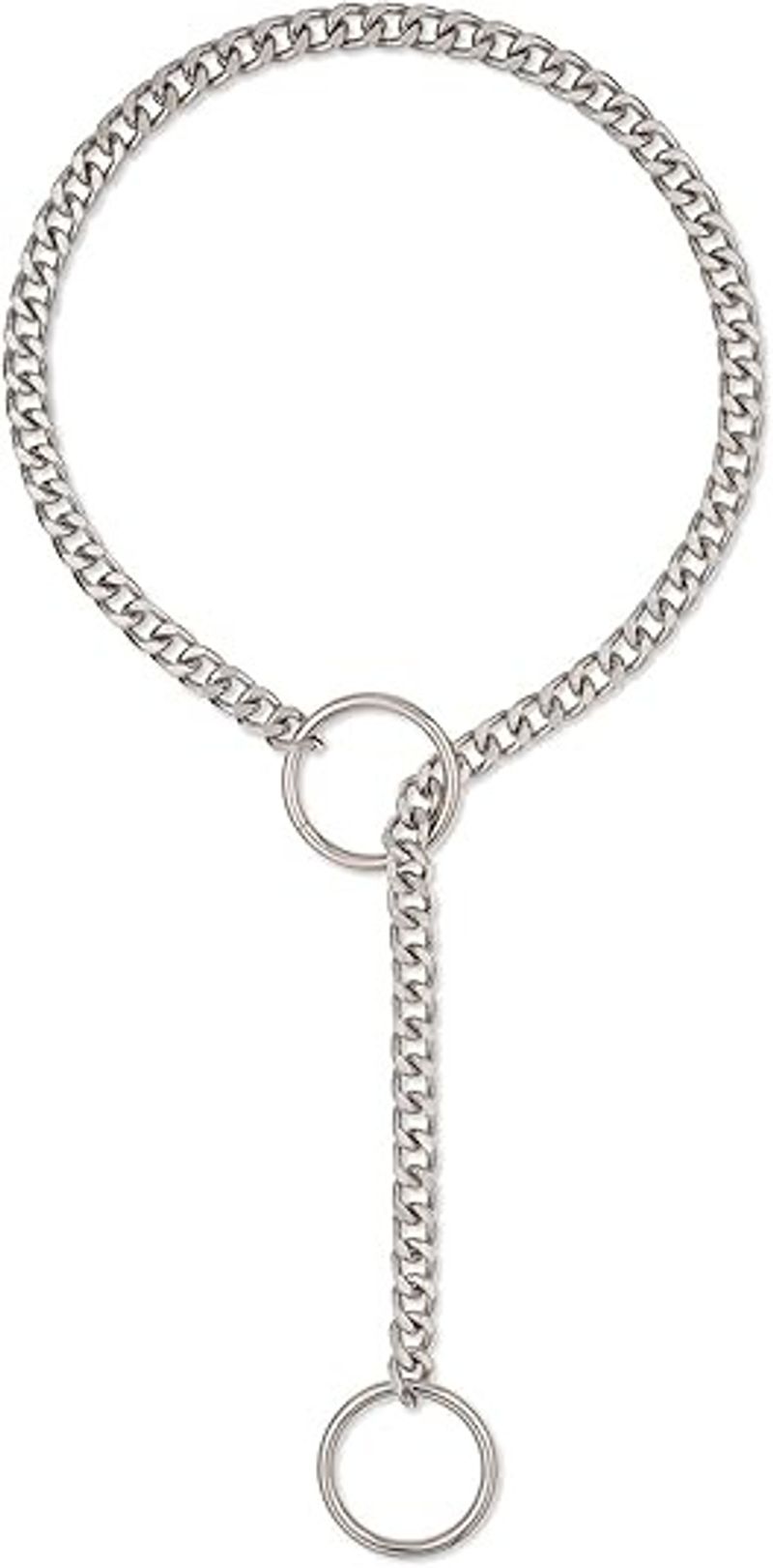 Collana con catena cubana punk fatta a mano in acciaio inossidabile con anello a forma di Y in stile lusso largo_voghion.com