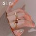 Anello aperto con pietra occhio di gatto in stile corte francese per donna, personalità alla moda, doppio strato di zircone_voghion.com