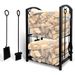 Camino Camino Portalegna 2 Strati 4 Pezzi Legna da ardere e Attrezzi per legna da ardere Accessori in metallo con set per stufa interna S Rack_voghion.com