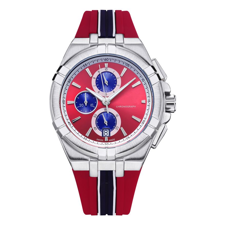 Orologio da uomo impermeabile e alla moda, calendario multifunzionale a sei pin, orologio al quarzo casual a tre occhi_voghion.com