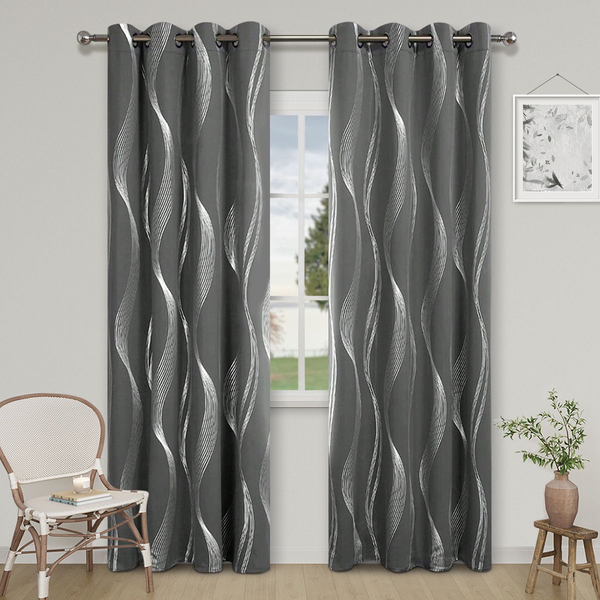 Zasłony Silver Wave High Precision Blackout Curtains_voghion.com