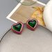 Stereoskopische Liebe Smaragd Glas Emaille Ohrringe Mode-Design High Grade Ohr Zubehör_voghion.com