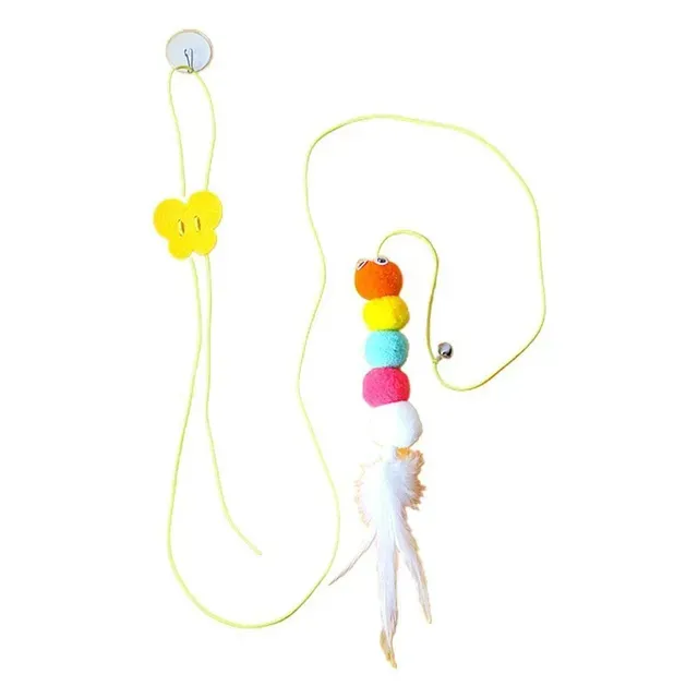 Giocattolo elastico con piume per gatti di PawParty Store_voghion.com