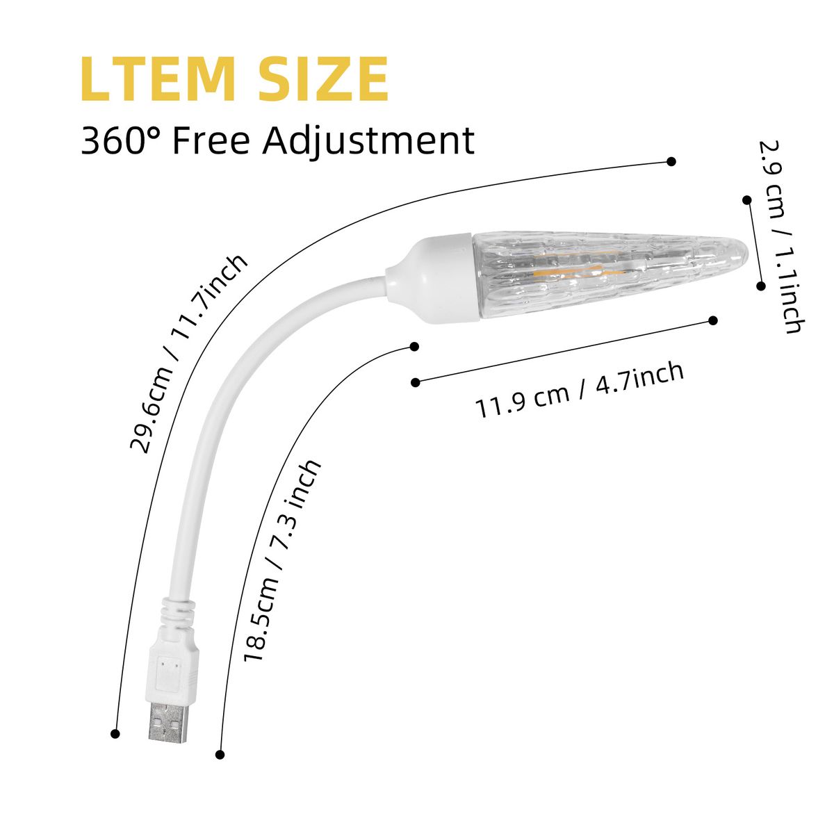 Veilleuse LED USB style vintage avec ampoules à filament décoratives - Intensité variable, économe en énergie, portable pour chambre, crèche, bureau_voghion.com