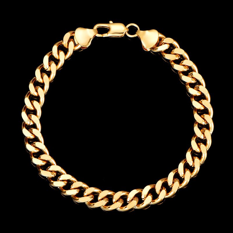 Kubanische Kette vergoldet Modeschmuck Figaro Armband für Männer_voghion.com