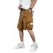 men's Quick-drying summer multi-pocket thin solid color simple loose cargo shorts men's five-point casual trendy brand sweatpants_voghion.com