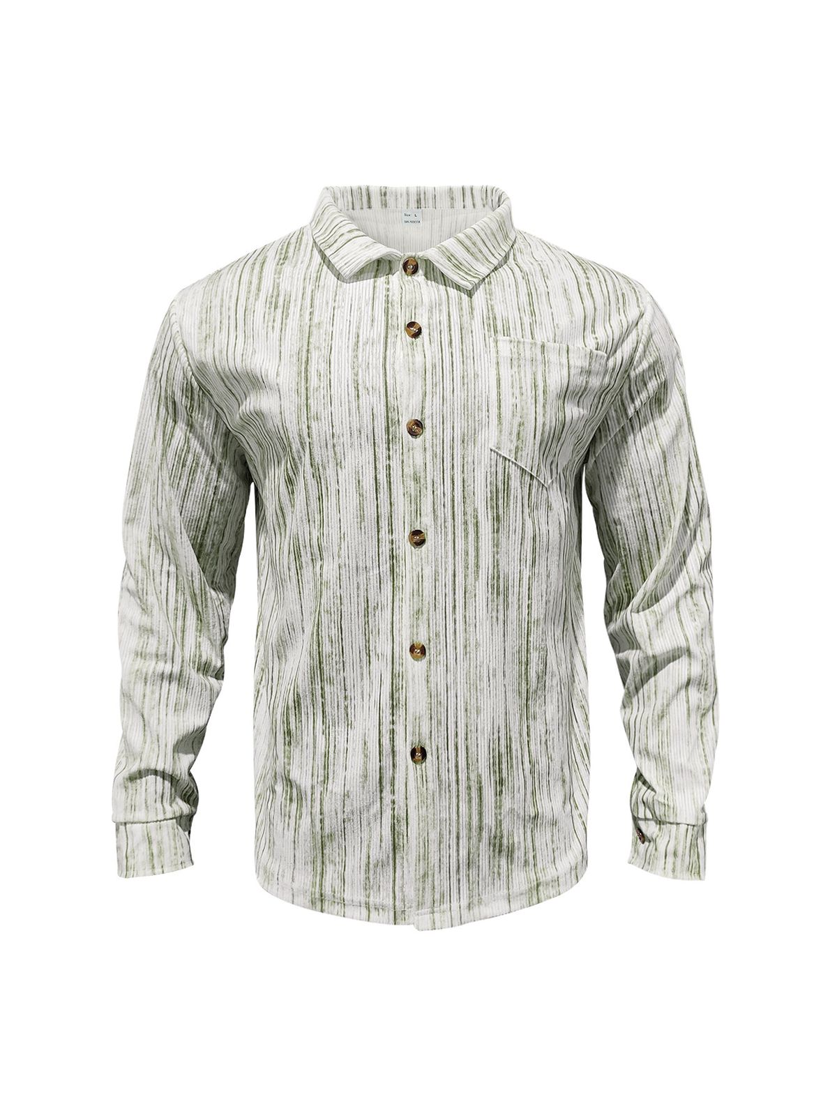 Men's Striped Long Sleeve Shirt – Vintage Brushed Cotton Look – Slim Fit Casual Button Down (S-XXXL)_voghion.com