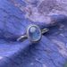 Anello in acquamarina S in argento intarsiato con semplice castone vintage in stile nodo di bambù nepalese, gioiello da donna, cristallo trasparente_voghion.com