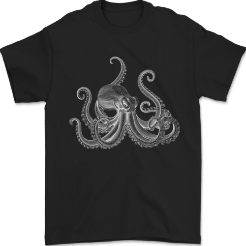 T-shirt da uomo per immersioni subacquee Octopus Scuba Diver Deep Sea 100% cotone_voghion.com