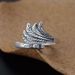 Simple Retro Three Dimensional Silver Peacock Phoenix Ring Female Living Mouth Old Jewelry Hook, Woolen Thread, and Thread God Tool_voghion.com