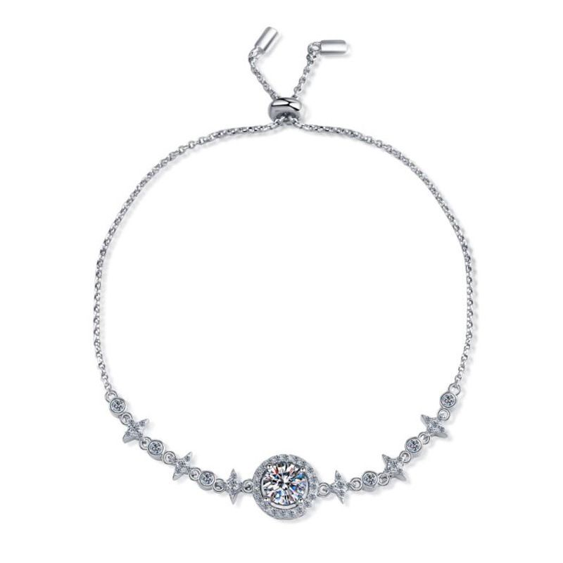 S Reinem Silber Moissanite Runde Tasche Stern Mond High-end Luxus Gefühl Armband Schmuck Zubehör_voghion.com