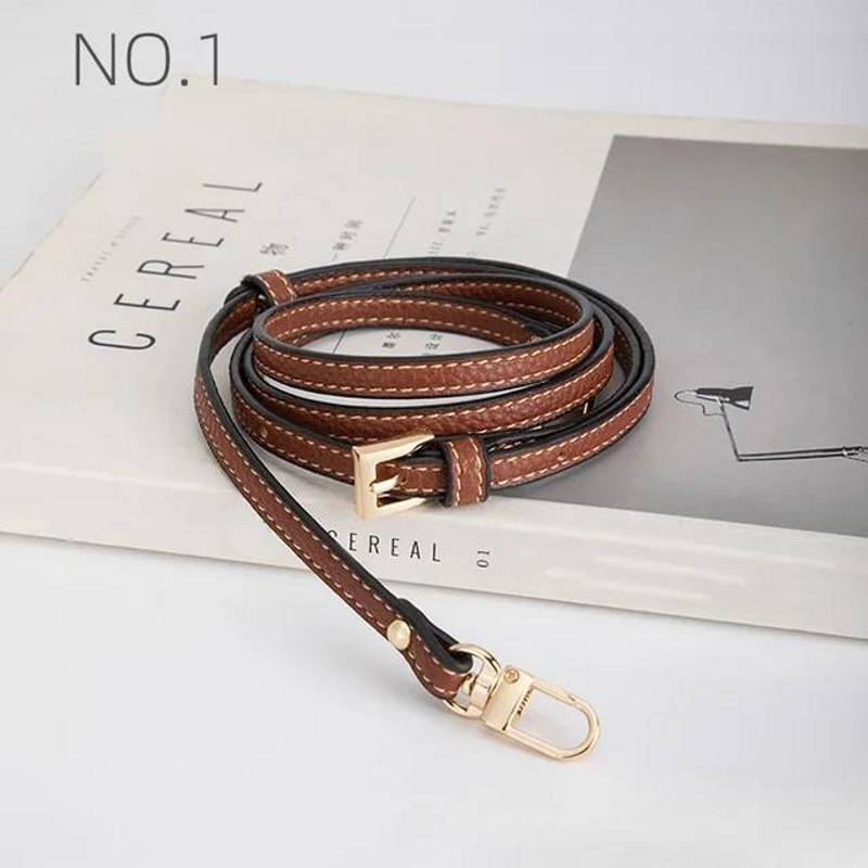 Conjunto de alças de bolsa para acessórios de couro de campeão longo Diy Mini Transformação Soco Livre Ombro Crossbody Conversão_voghion.com