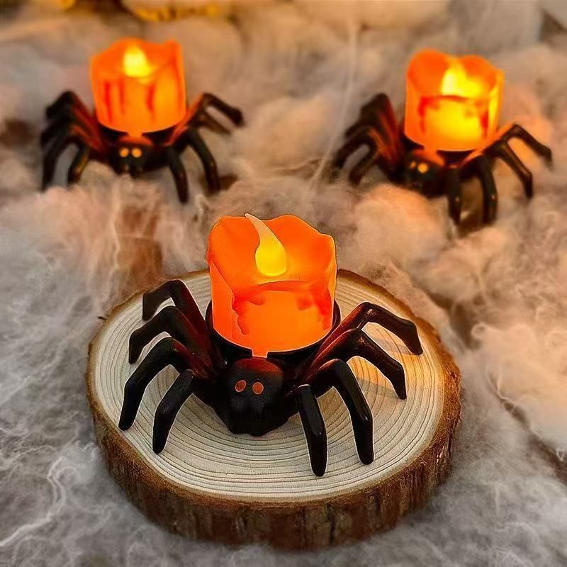 Halloween Kürbis Laterne Lustige Spinne Kerze Licht Atmosphäre Dekoration Requisiten Led Ornamente Geschenk_voghion.com