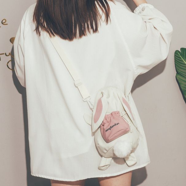 Cute Cartoon Rabbit 2021 New Ins Canvas Shoulder Soft Girl Student Crossbody Bag_voghion.com