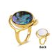 Doppelseitiger Flip Fortune Ring aus Perlmutt und Abalone-Muschel – Hochwertiger, dekorativer Ring_voghion.com