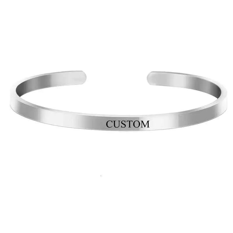 Bracciale con incisione nome data larghezza 4 mm testo coordinate parole personalizzate braccialetti in acciaio inossidabile personalizzati regalo per_voghion.com