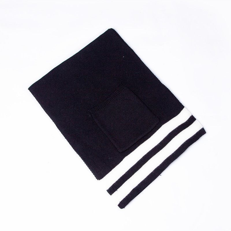 Women's Scarves new high-quality knitted wool scarf core-spun yarn solid color pocket scarf for men and women_voghion.com