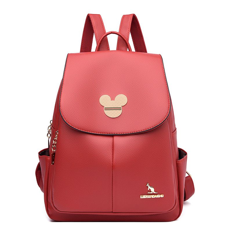 2024 Summer New Leisure Large Capacity Soft Leather Trendy Multi functional Student Backpack_voghion.com