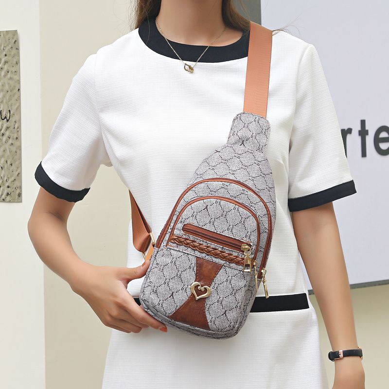 Sac à bandoulière à motif classique, sac de poitrine multifonctionnel décontracté, sac à bandoulière pour femmes pour le Shopping_voghion.com