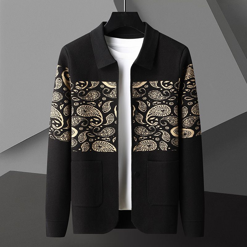 Cardigan oversize en tricot à col en V pour homme | Pull ample tendance printemps-automne (M-4XL, noir/blanc/jaune/gris/kaki)_voghion.com