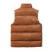 Unisex Puffer Vest – Lightweight Quilted Jacket With Stand Collar (XS-XXL, Matte Shell, Black/Chestnut)_voghion.com