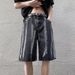 Herretøj stribede denimshorts sommer tynde amerikanske trendy mærke løse store størrelser slidstærke afslappede fempunkts shorts til overtøj_voghion.com