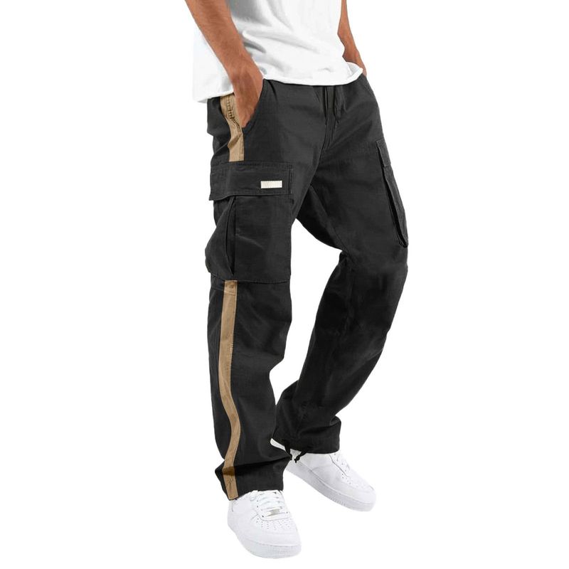 Men's Clothing Spring and Autumn New Men's Work Pants European and American Independent Station Foreign Trade Drawstring Drawstring Pocket _voghion.com
