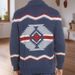 Klassischer Herren-Strickpullover mit geometrischem Jacquardmuster und Stehkragen im Vintage-Stil, Modell SY0044_voghion.com