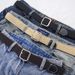 Canvas Belt Woven Elastic Pin Buckle Punch Free Belt Ladies All Match Jeans Student Simple Cloth Belt_voghion.com