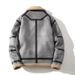 Jaqueta masculina grande com pele de carneiro sintética e acabamento em couro – Casaco de inverno com forro de lã e lapela entalhada (cinza, M-5XL)_voghion.com
