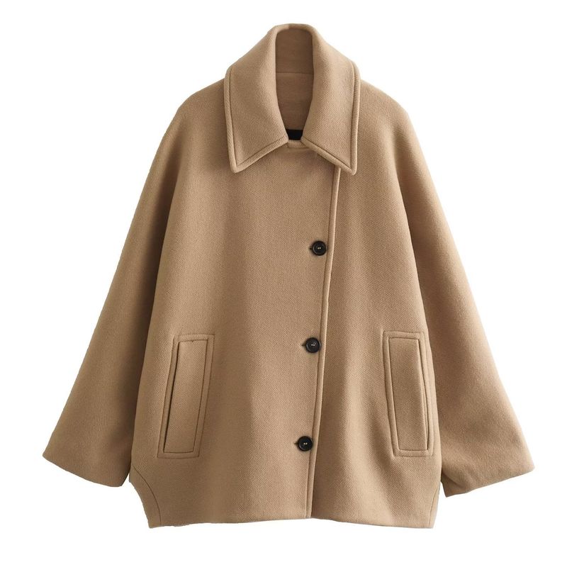 Damenbekleidung 123 Mode 81 Neue Damen Herbst Kurzmantel Jacke Revers Temperament Gemischt_voghion.com
