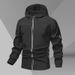 Chaqueta softshell para hombre, cortavientos, impermeable, con forro polar, con capucha, para deportes al aire libre, senderismo, ciclismo, invierno._voghion.com