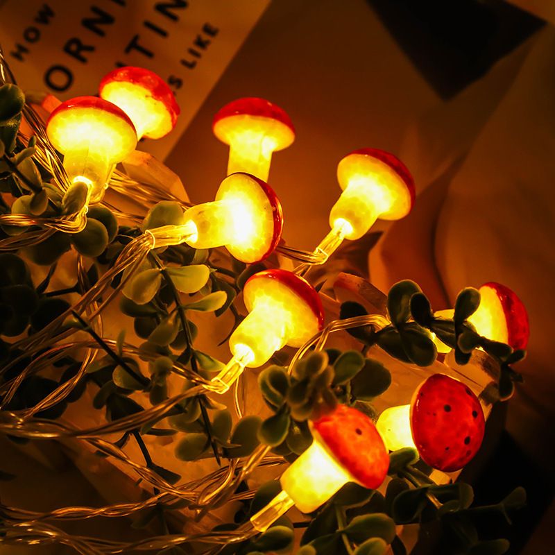 New LED Mushroom String Lights - Warm White Fairy Lights For Christmas Decor, Room, Party, Battery/USB Operated, 1.5M/2M/3M/6M Options_voghion.com