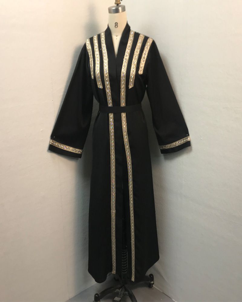 Modischer, eleganter Cardigan-Bademantel mit Stickerei_voghion.com