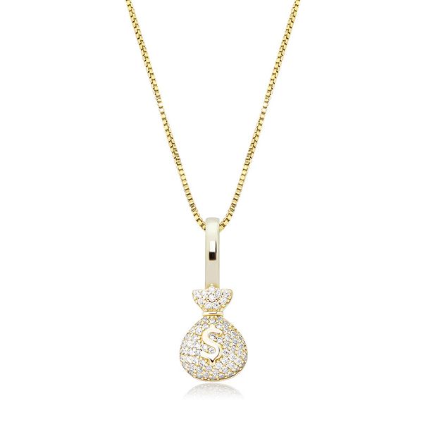 Ciondoli in argento 925, gioielli, borsa, piccolo ciondolo pieno di zirconi, collana da donna hip hop, semplice catena per clavicola_voghion.com