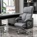 Vinsetto Heated Massage Office Chair 4 Point Vibration Gray PU Leather Reclining Adjustable Height_voghion.com