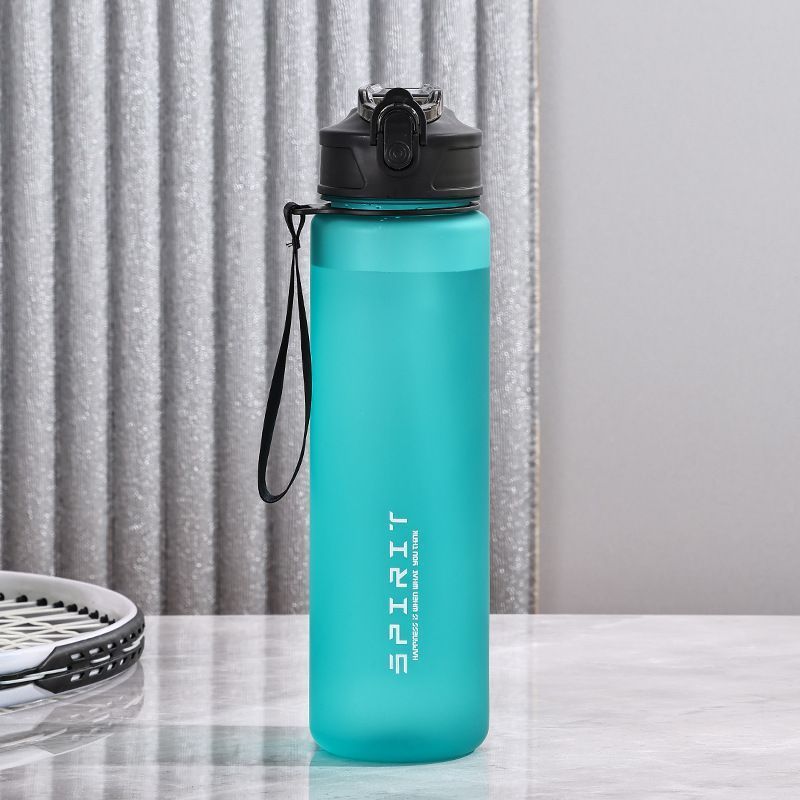 Frosted Portable Plastic Bouncing Straw, Water Kettle, Hand-held Rope, Heat-resistant Sports Cup, Student School_voghion.com