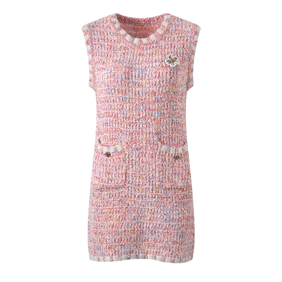 Dammekleeder Franséisch Stil Parfum Stil Rich Girl Rosa Séiss Altersreduktiounskostüm 2024 Fréijoer a Summer neien Salty Mature Zweedeel Kostüm_voghion.com