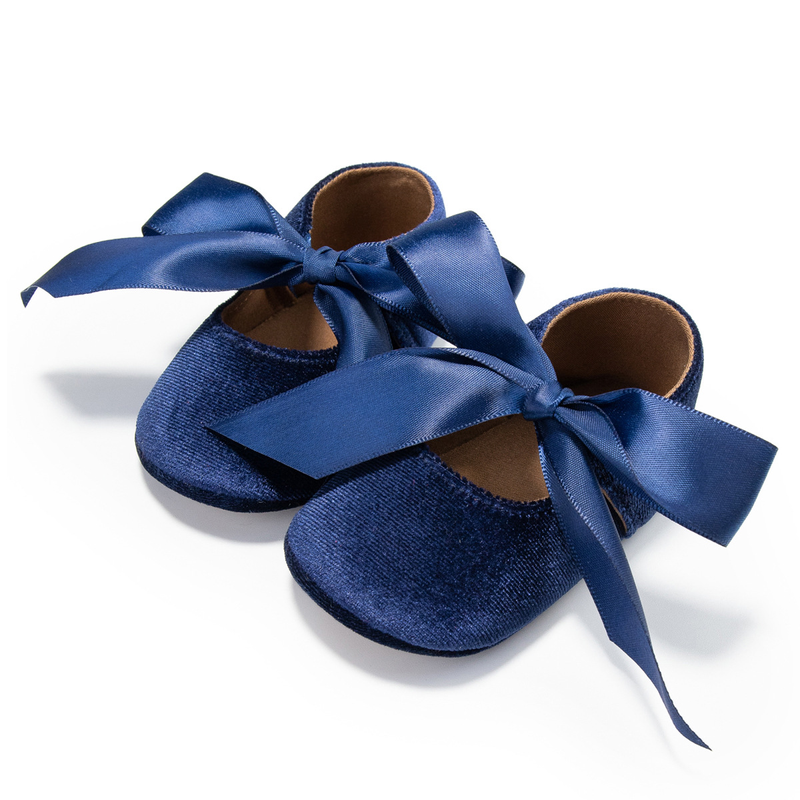 Sapatos de bebê com fita de pelúcia, sapatos de princesa com sola macia e antiderrapante para crianças pequenas_voghion.com