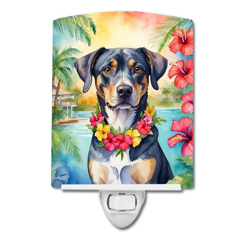 NEW Catahoula Luau Ceramic Night Light Compact, UL-Certified, Ideal for Bedroom, Bathroom, Nursery, Hallway, Kitchen, 6x4x3, Multicolor_voghion.com