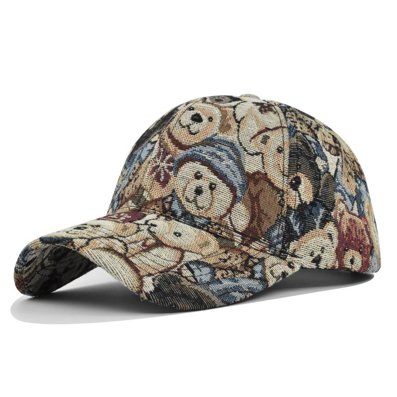 Cute Bear Baseball Cap New Spring Sunh Dog Print Men Women Unisex-Teens Cotton Snapback Caps Fashion Hip Hop Vintage_voghion.com