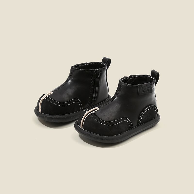 Doc Martens Baby Shoes Spring And Fall Single-shoe Girls' Short Leather Boots Soft Soled Boys' Toddler Shoes_voghion.com