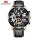 VA VOOM Waterproof Multifunctional Six-pin Calendar Sports Men's Leather Strap Watch_voghion.com