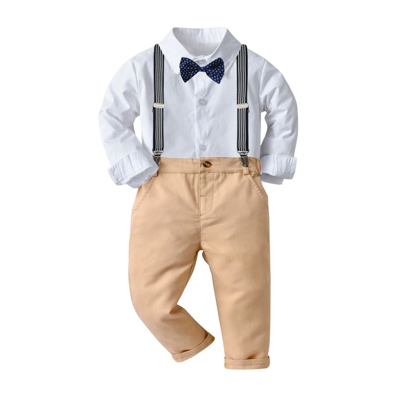 Baby Boy Long Sleeve Collar Shirt And Pantsuit Children's Banquet Dress Formal Dress_voghion.com